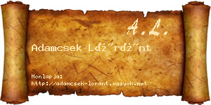 Adamcsek Lóránt névjegykártya