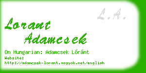 lorant adamcsek business card