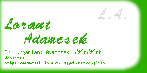 lorant adamcsek business card